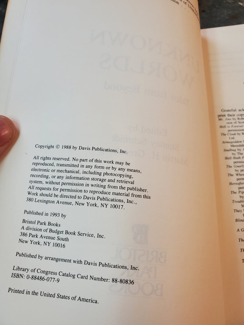 Unknown Worlds: Tales From Beyond - Stanley Schmidt & Martin H. Greenberg (editors)