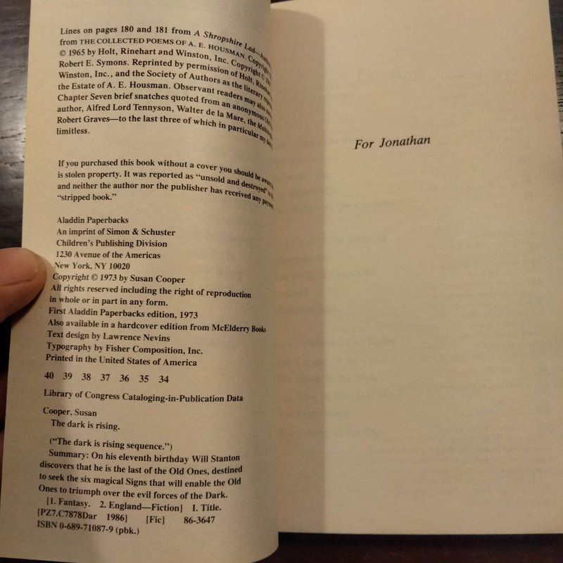 The Dark Is Rising - Susan Cooper