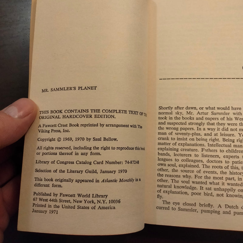 Mr. Sammler's Planet - Saul Bellow